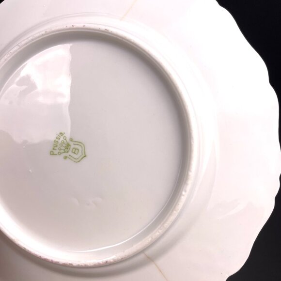 Set of 5 Vintage RS Prussia Dessert Saucers Cherry Design (4 Good + 1 Damaged) - Picture 10 of 10